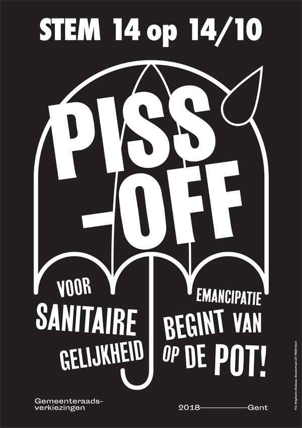 PISS OFF campagne affiche ZWART